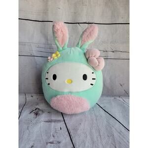 Squishmallow Plush Sanrio Hello Kitty Easter Bunny Pastel Green Pink Kellytoy